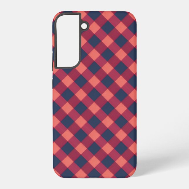 Retro Diagonal Kariert Phone Case Samsung Galaxy Hülle (Rückseite)