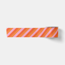 Retro Diagonal Orange und Pink Satin Ribbon