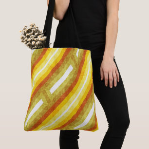 Retro diagonale Streifen in Gelb und Orange Tasche