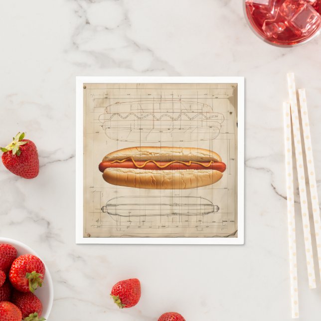Retro-Diagramm für Hot Dog Serviette (Beispiel)