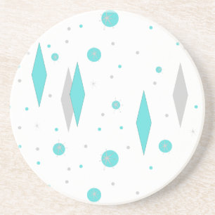Rétro diamant de turquoise et dessous de verre en