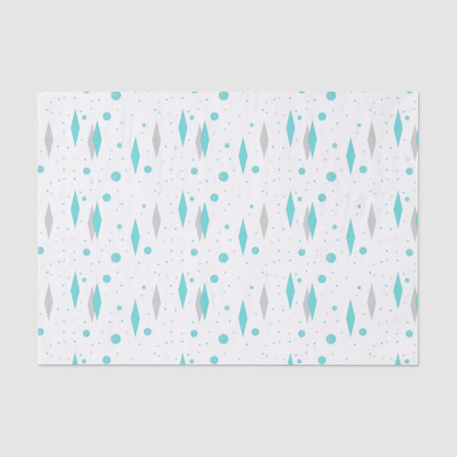 Rétro diamant de turquoise et papier de soie de (Recto)