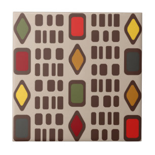 Retro-Diamanten-Rechtecke Bunt 3 Fliese