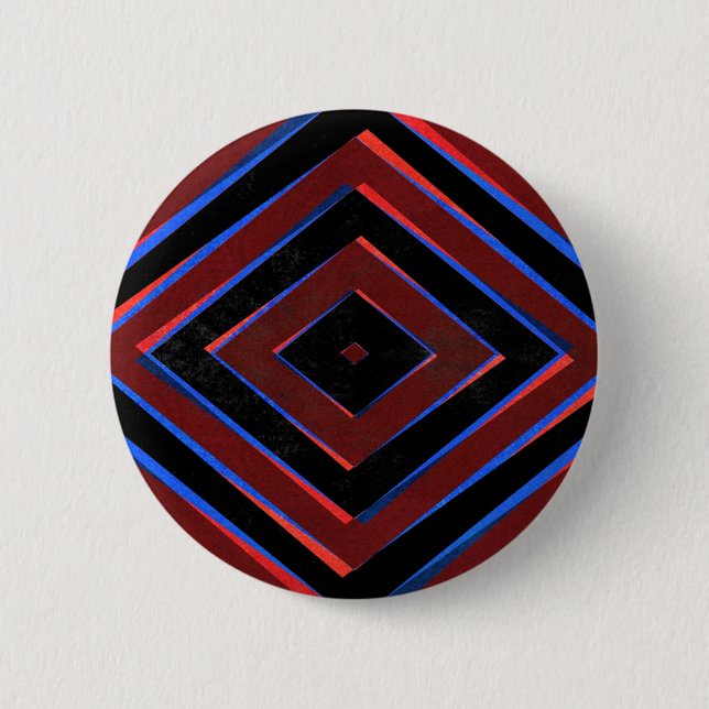 Retro-Diamantformen-Muster Button (Vorderseite)