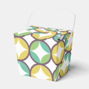 Retro Diamond in Circle Muster Blue Green Gold Geschenkschachtel