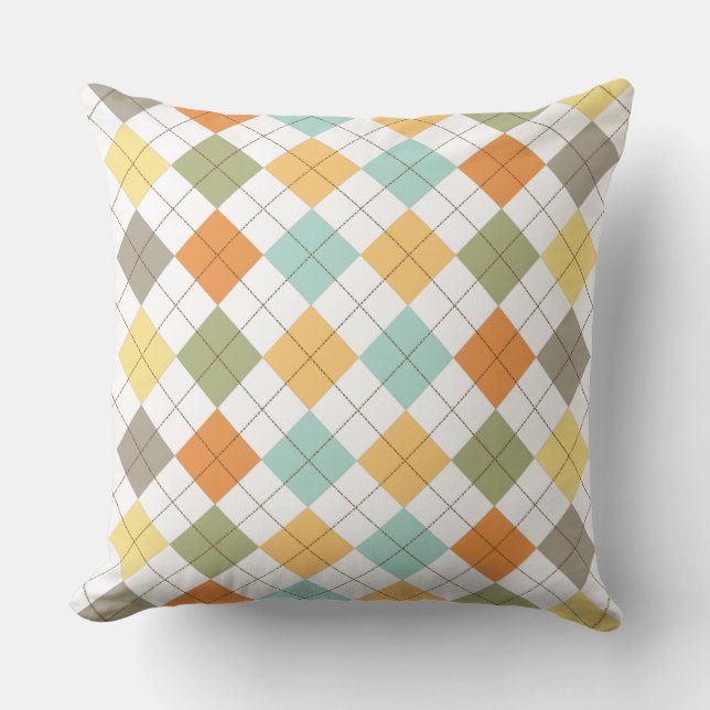 Retro Diamond Muster Pillow Kissen (Vorderseite)