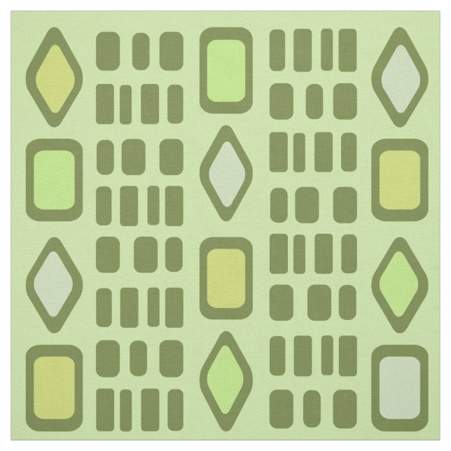 Retro Diamonds Rechtecke Chartreuse Stoff (Muster)