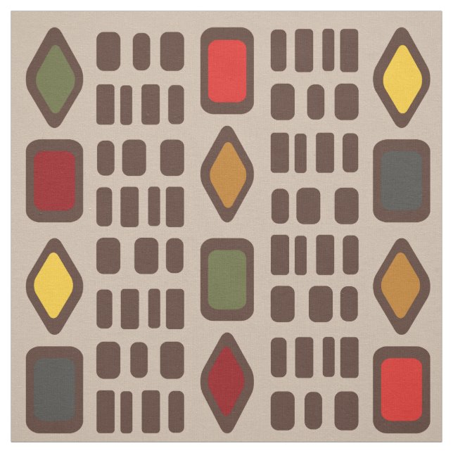 Retro Diamonds Rectangle, mehrfarbig 3 Stoff (Muster)
