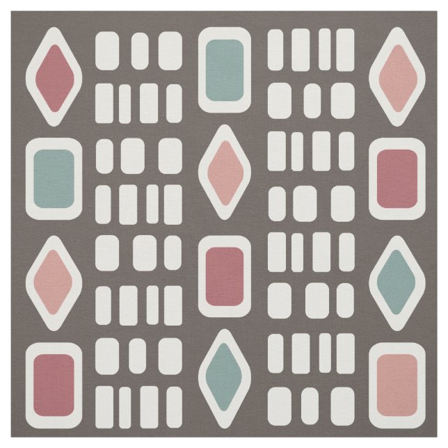 Retro Diamonds Rectangle, mehrfarbig 4 Stoff (Muster)