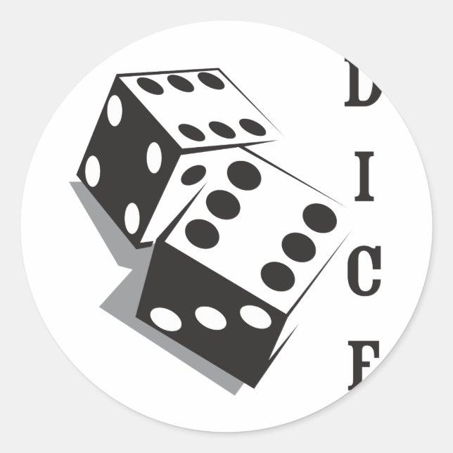Retro Dice Runder Aufkleber (Vorderseite)