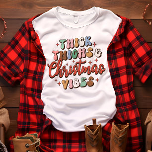 Retro Dicke Oberschenkel und Weihnachtsstimmung Ur Tri-Blend Shirt