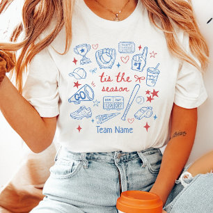 Retro Die Zeit der Saison Baseball Benutzerdefinie T-Shirt