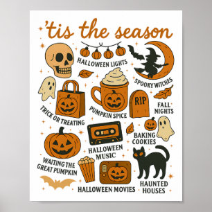 Retro Dies ist die Jahreszeit Halloween Saison Fal Poster