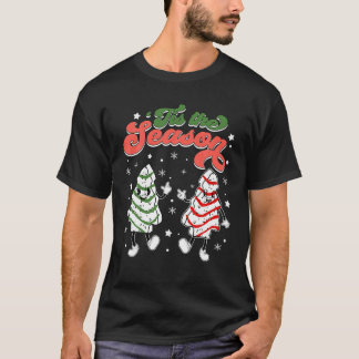 Retro Dies ist die Jahreszeit Weihnachtsbaumkuchen T-Shirt
