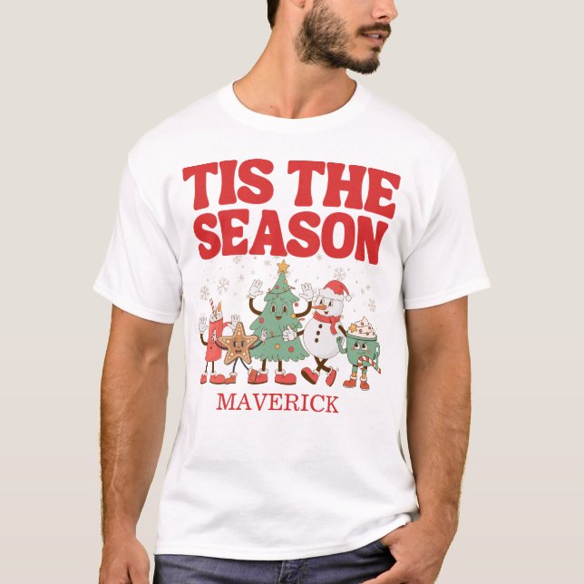 Retro Dies ist die Weihnachtszeit T-Shirt (Vorderseite)