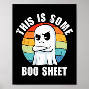 Retro Dies ist ein Boo-Blatt Niedliches Geisterhau Poster