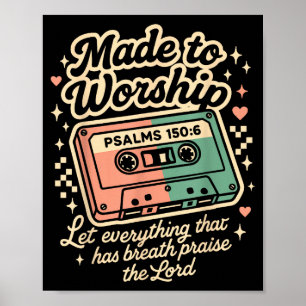 Retro Diese Gemacht, um Psalmen 150_6 Christlich a Poster