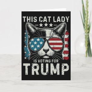 Retro Diese Katzenlady Wählt Trump US-Flagge Karte