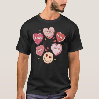 Retro diese Mama Lieben ihre Kinder Herz Candy Val T-Shirt