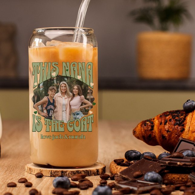 Retro Diese Nana ist Ziege Foto Tasse kann Glas (Greatest of all Time Nana Can Glass with retro design and custom photo)