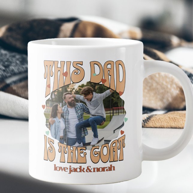Retro Dieser Vater ist die Tasse des Fotos der Zie (Giant GOAT mug for greatest dad of all time)