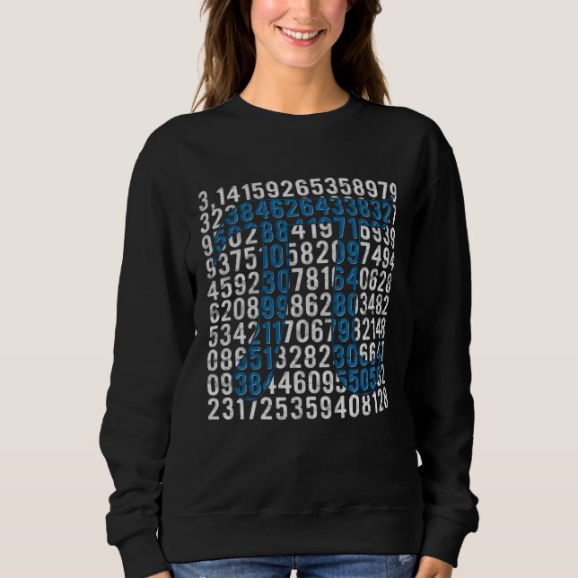 Retro Digit Pi Symbol  Pi Day Math Teacher Student Sweatshirt (Vorderseite)