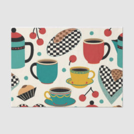 Retro Diner Brew: Teppichpapier aus den 50er Jahre Seidenpapier