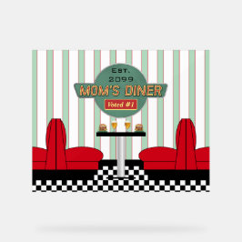 Retro-Diner der Mama mit Burgers & Ber Akryllische Acrylschild