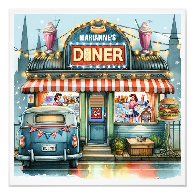 RETRO DINER FIFTIES FOTODRUCK (Vorne)