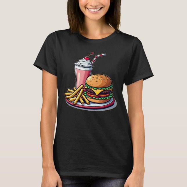 Retro Diner Food Women's Graphic T - Shirt (Vorderseite)
