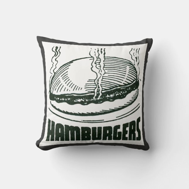Retro Diner Hamburgers Throw Kissen (Vorderseite)