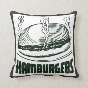 Retro Diner Hamburgers Throw Kissen