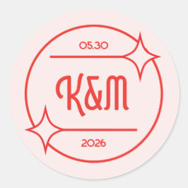 Retro Diner Inspired Wedding Invitation Sticker