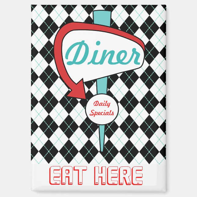 Retro Diner Kitchen Magnet  (Recto)