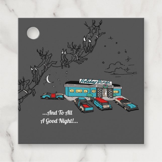 Retro Diner Paper Teller Geschenkanhänger (Vorderseite)