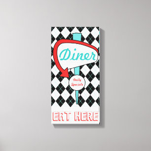 Retro-Diner-Schild Küchenwandkunst Leinwanddruck
