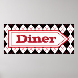 Retro-Diner-Schild-Wandkunstposter Poster