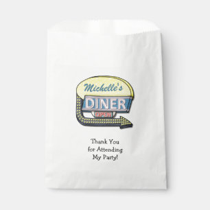 Retro Diner Sign 50er Party Thema Personalisierter Geschenktütchen