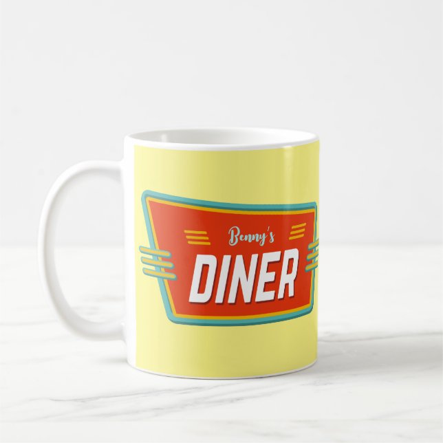 Retro Diner Sign Custom Kaffeetasse (Links)