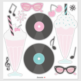 Retro Diner Stickers aus den 50er Jahren - Sock Ho Aufkleber