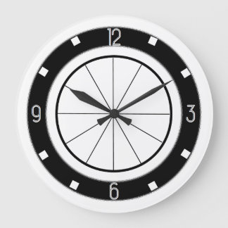 Retro Diner-Style Küchenuhr (schwarz und weiß) Große Wanduhr