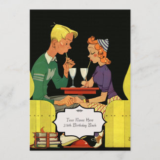 Retro Diner - Vintage Hochzeits-Einladung Einladung