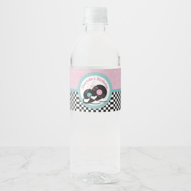 Retro Diner Water Flasche Label aus den 50er Jahre (Vorderseite)