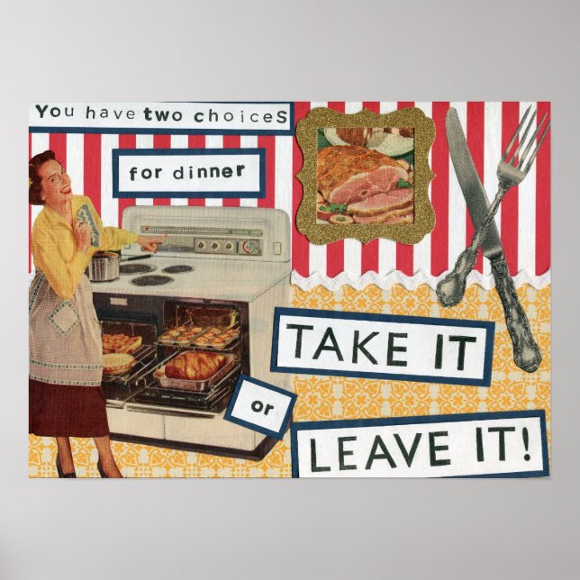 Retro Dinner Spaß Poster (Vorne)