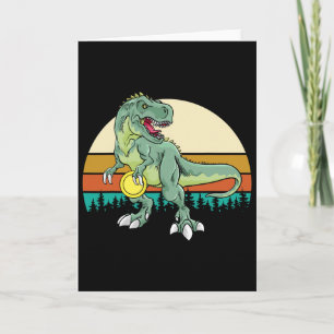 Retro Dino Dinosaur Golfspieler Geschenk T Rex Dis Karte