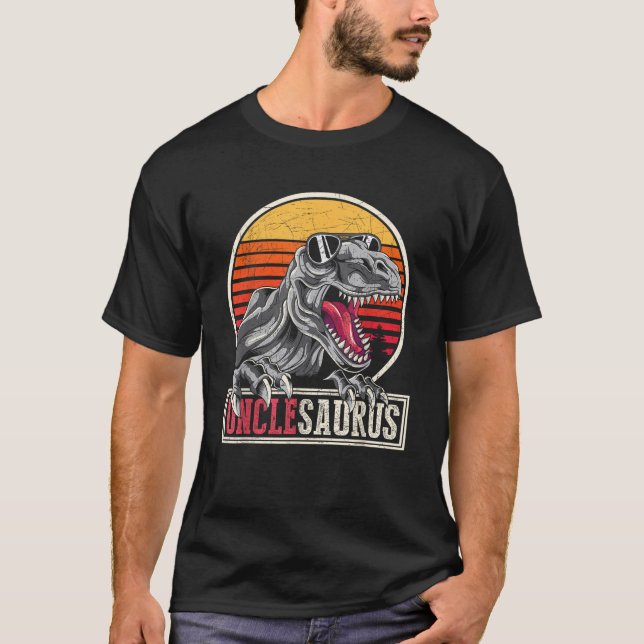 Retro Dinosaur Cool Uncle Unclesaurus T Rex T-Shirt (Vorderseite)