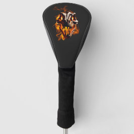 Retro Dinosaur Toter Brennschädel in Feuer Golf Headcover
