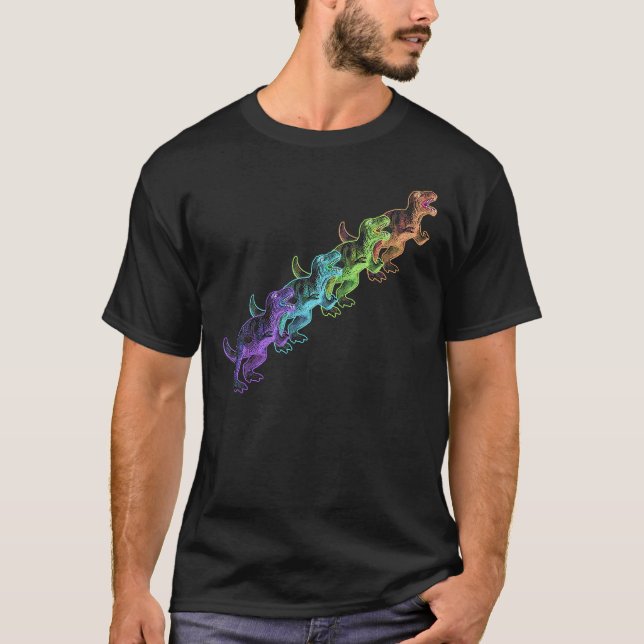 Retro Dinosaurier-Pop-Kunstt-shirt T-Shirt (Vorderseite)