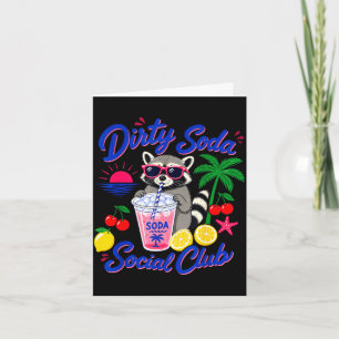 Retro-dirty-Soda-Social-Club-Waschbär-Sommer Karte
