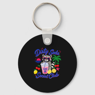 Retro-dirty-Soda-Social-Club-Waschbär-Sommer Schlüsselanhänger